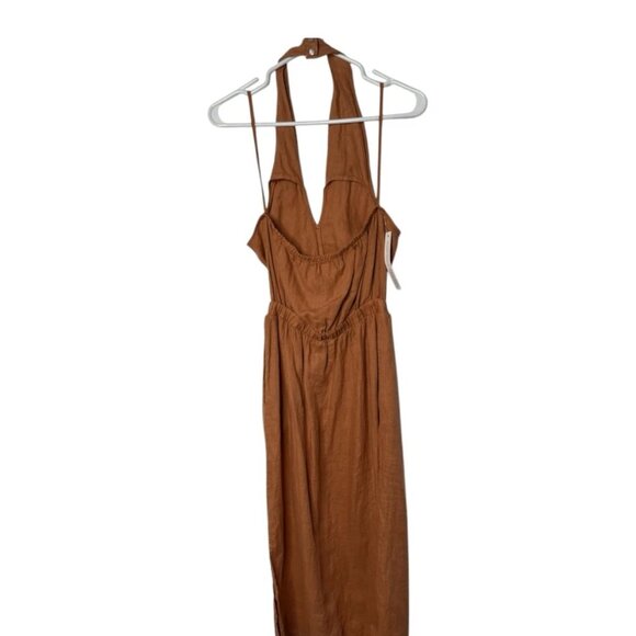 Cloth & Stone burnt orange linen halter maxidress XSmall NWT Summer Concert - Picture 10 of 10
